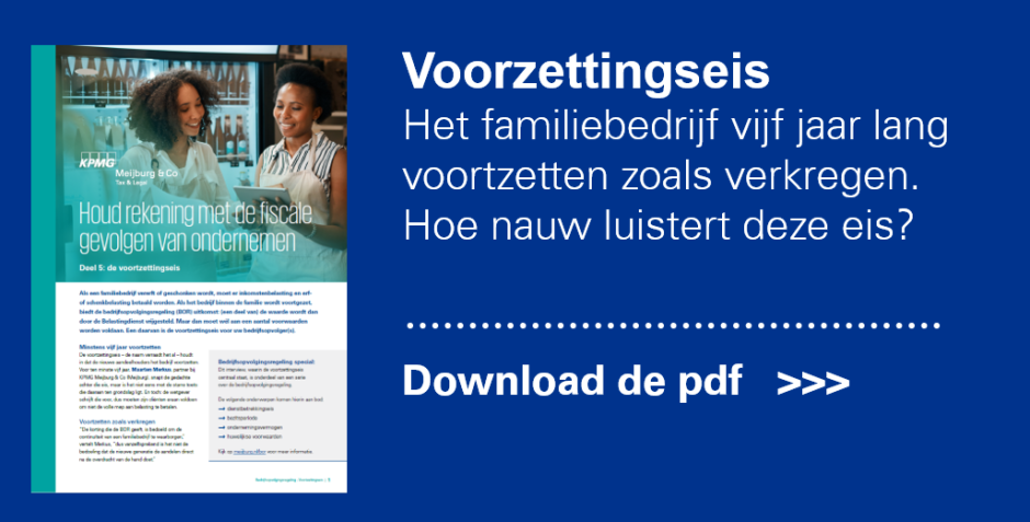 BOR voorwaarde: voortzettingseis