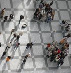 Mensen op plein